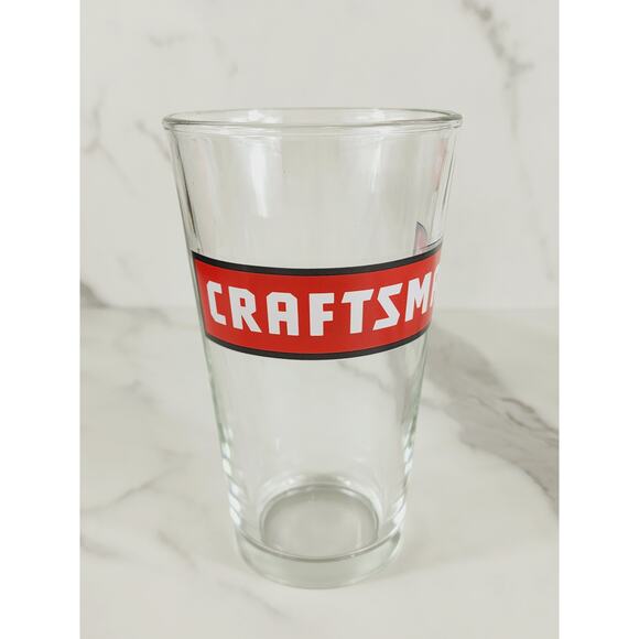 Craftsman Pint Beer Clear Glass 16oz Drinkware 5 1/2" Drinking Tall Glasses x4 - Picture 3 of 14